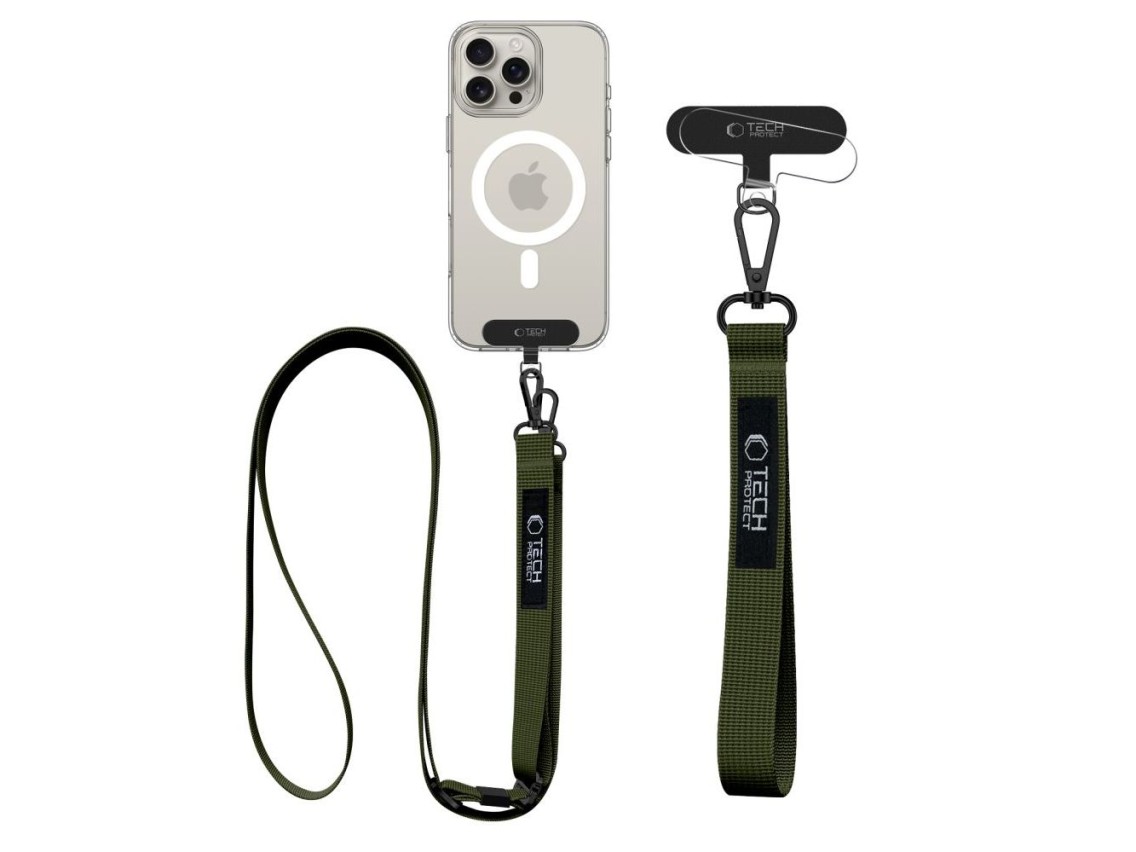 Tech-Protect C65 Rope Crossbody Leash - Olive