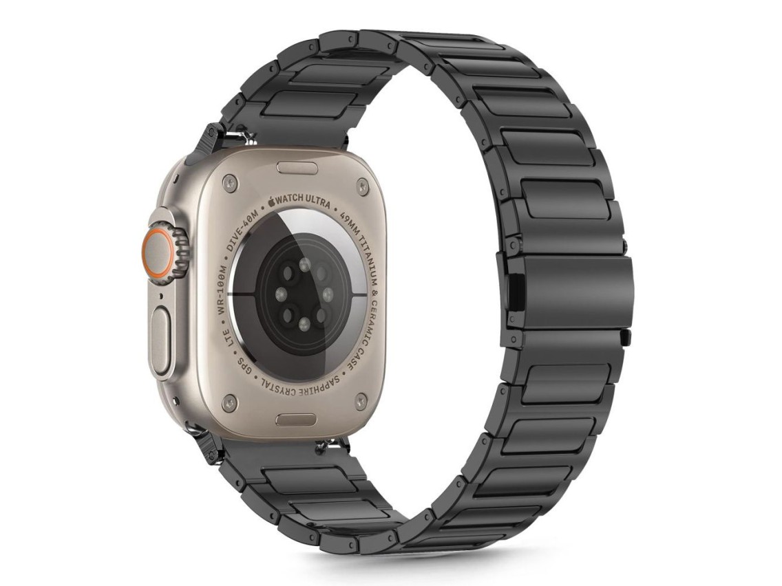 Correa Tech-Protect de acero inoxidable para Apple Watch de 44/45/46/49 mm - Negra