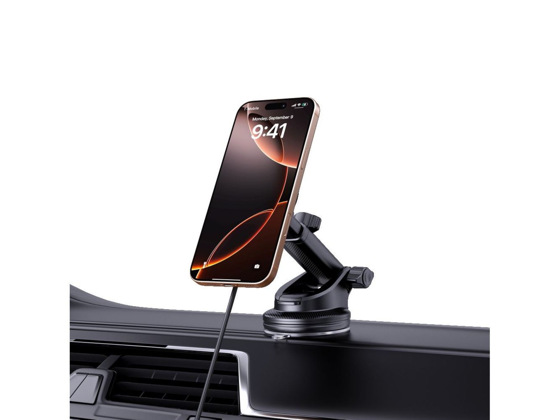 Suporte veicular Tech-Protect MM15W-V7 QI2 com carregador indutivo - Preto