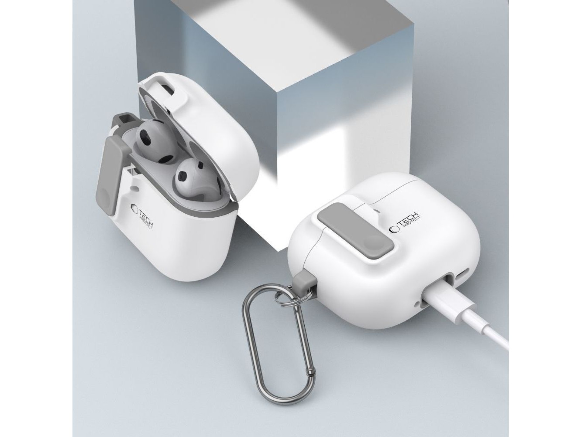 Tech-Protect Slim Hook Case for AirPods 4 - White