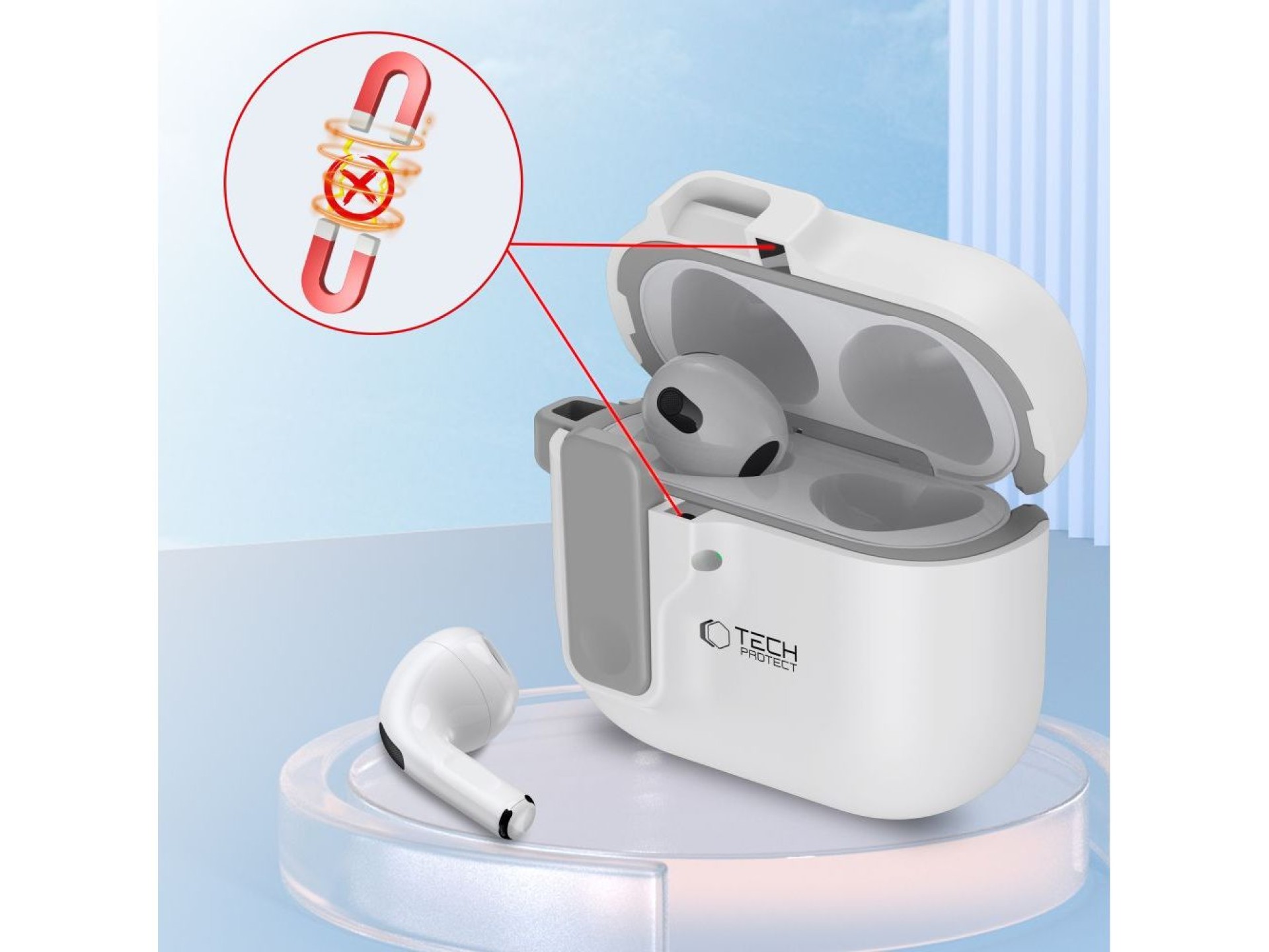 Tech-Protect Slim Hook Case for AirPods 4 - White