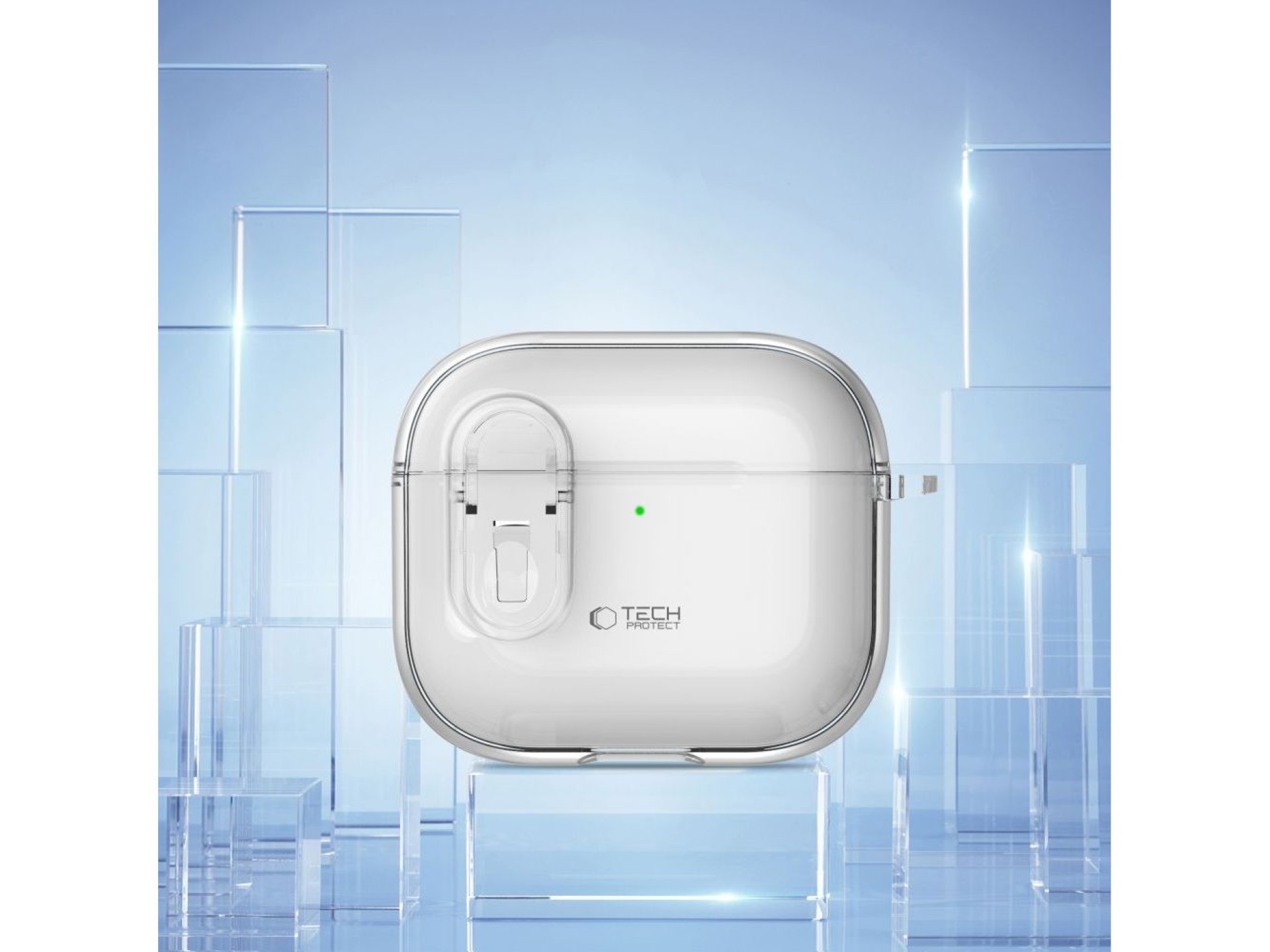 Funda Tech-Protect Slim Hook para AirPods 4 - Transparente