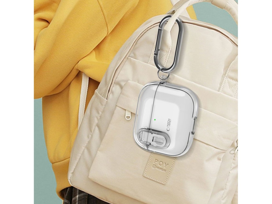 Funda Tech-Protect Slim Hook para AirPods 4 - Transparente