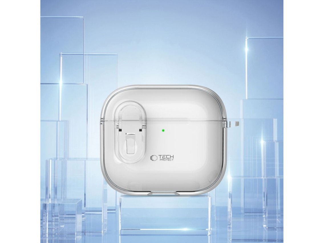 Funda Tech-Protect Slim Hook para AirPods 4 - Transparente