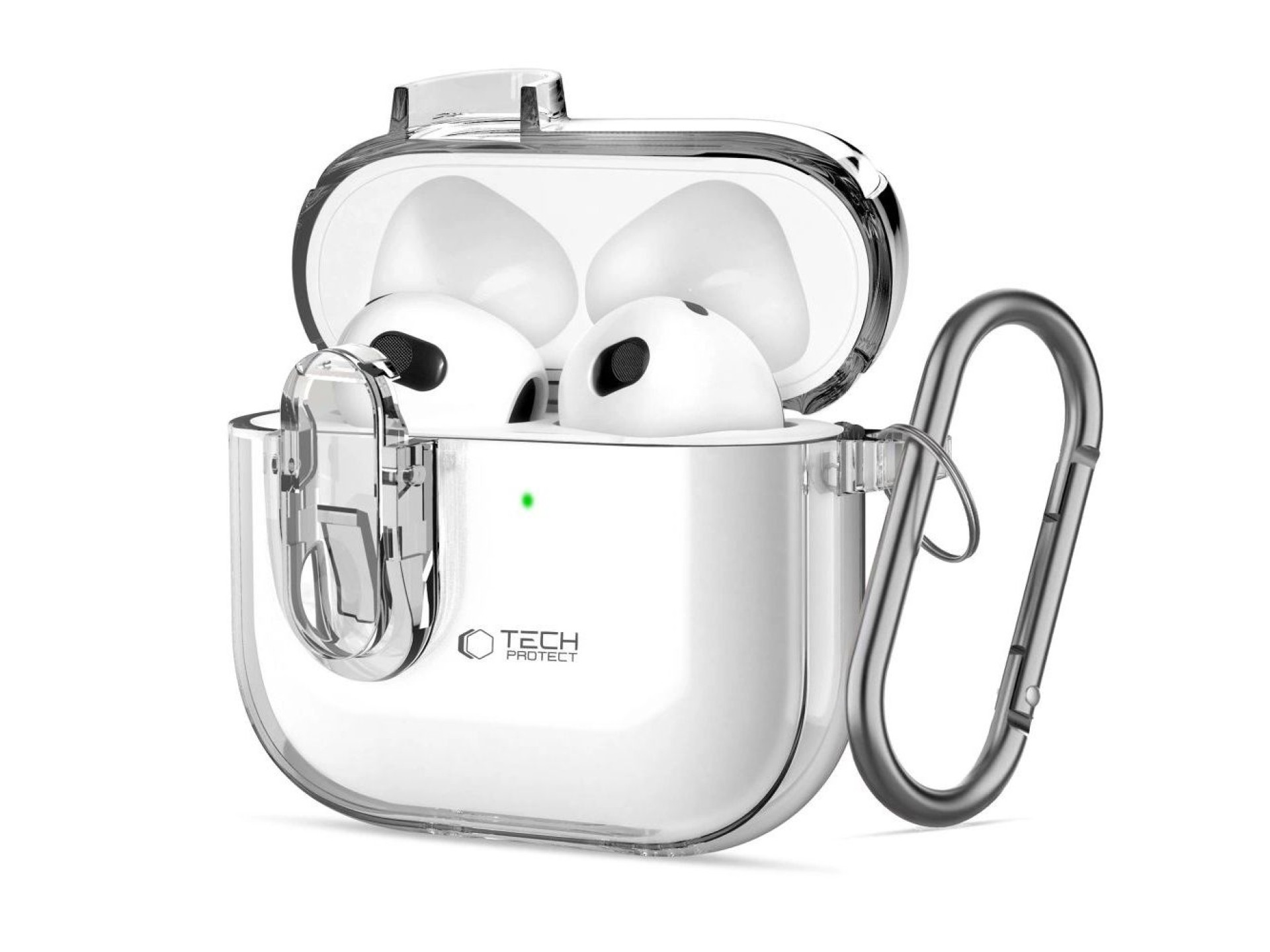 Funda Tech-Protect Slim Hook para AirPods 4 - Transparente