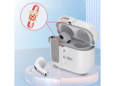 Tech-Protect Slim Hook Case for AirPods 4 - White Tech-Protect Slim Hook Case for AirPods 4 - White