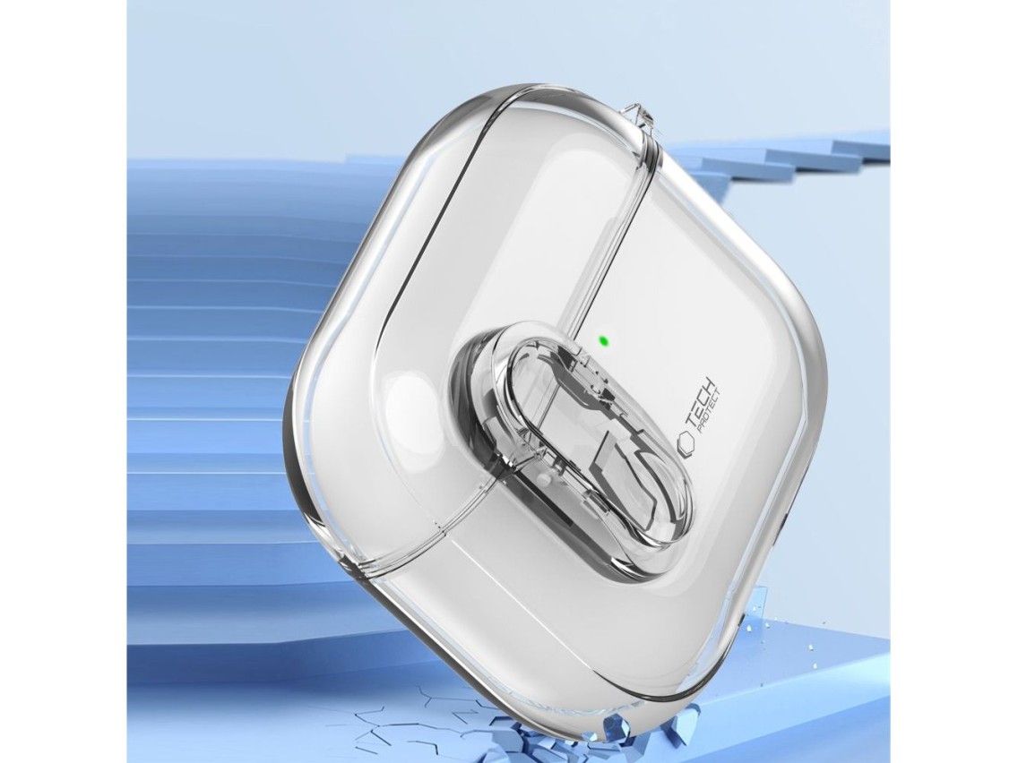 Funda Tech-Protect Slim Hook para AirPods 4 - Transparente