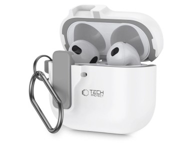 Tech-Protect Slim Hook Case for AirPods 4 - White Tech-Protect Slim Hook Case for AirPods 4 - White