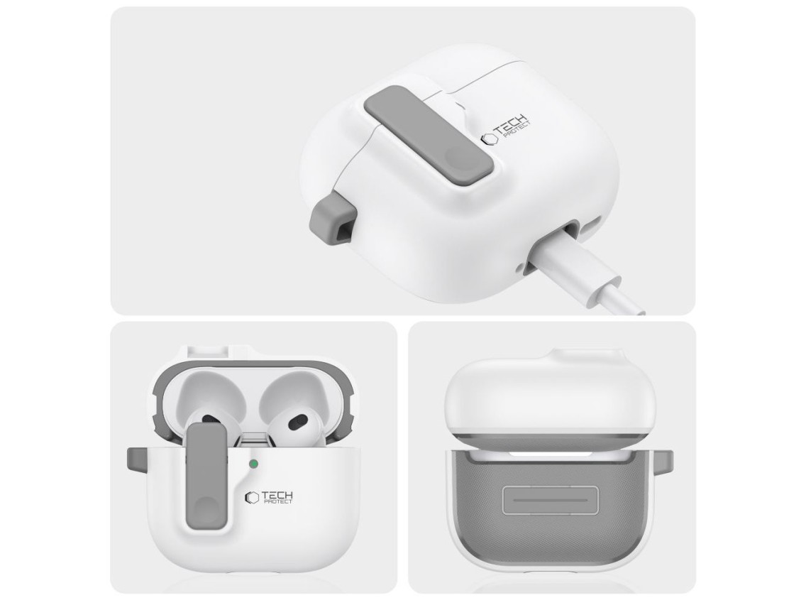 Tech-Protect Slim Hook Case for AirPods 4 - White