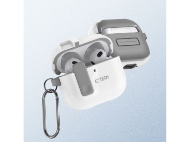 Tech-Protect Slim Hook Case for AirPods 4 - White Tech-Protect Slim Hook Case for AirPods 4 - White