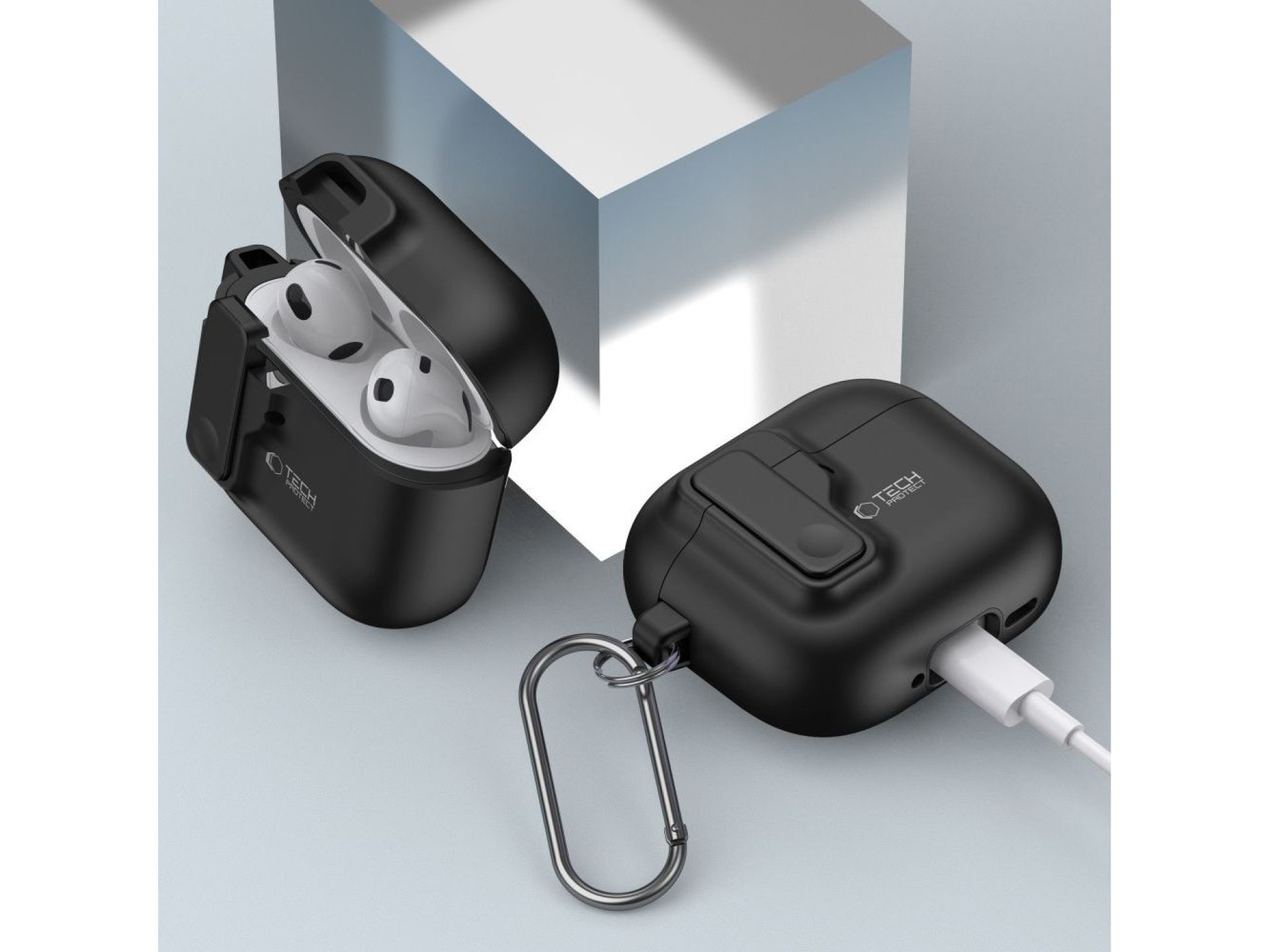 Tech-Protect Slim Hook Case for AirPods 4 - Black