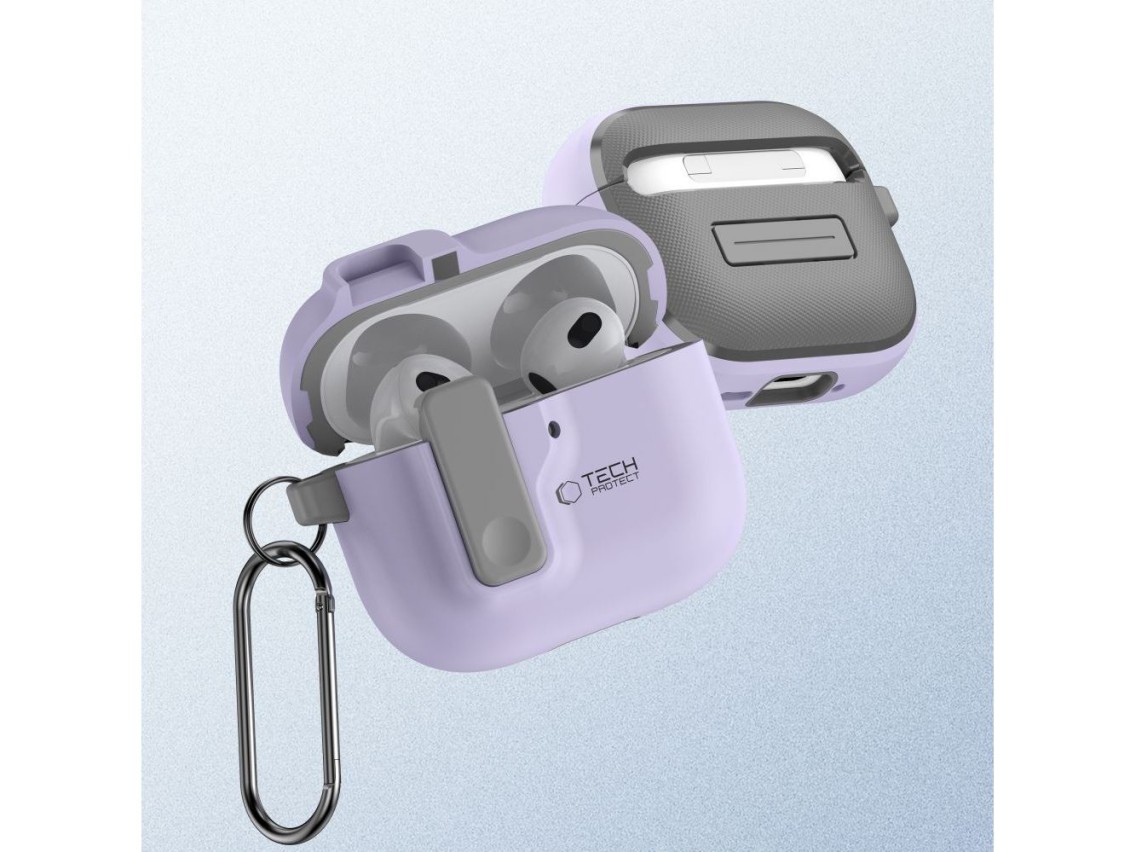 Tech-Protect Slim Hook Case for AirPods 4 - Purple