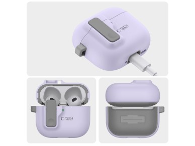 Tech-Protect Slim Hook Case for AirPods 4 - Purple Tech-Protect Slim Hook Case for AirPods 4 - Purple