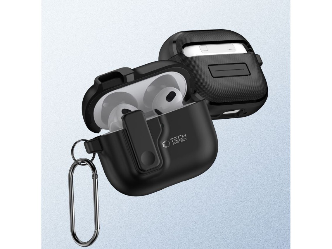 Tech-Protect Slim Hook Case for AirPods 4 - Black