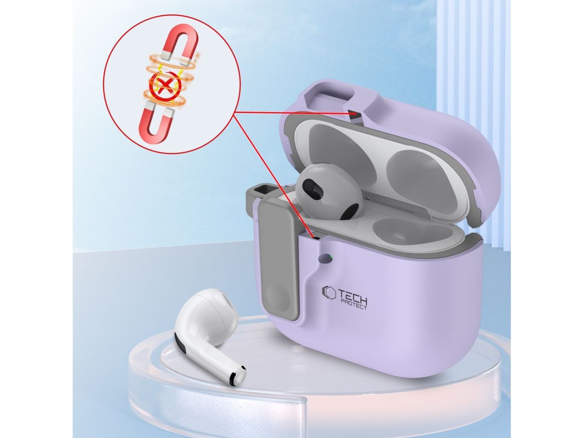 Tech-Protect Slim Hook Case for AirPods 4 - Purple