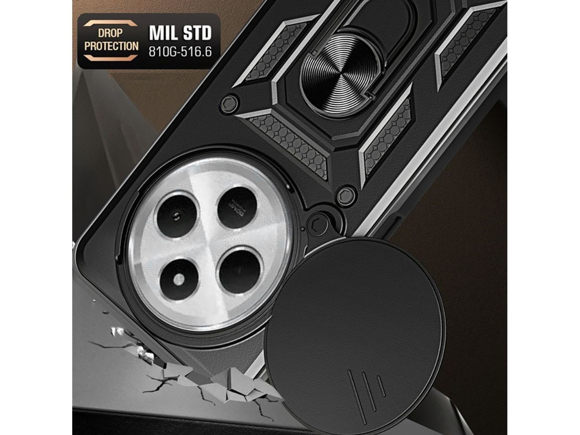 Capa Tech-Protect CamShield Pro para Xiaomi Redmi 14C / Poco C75 - Preta