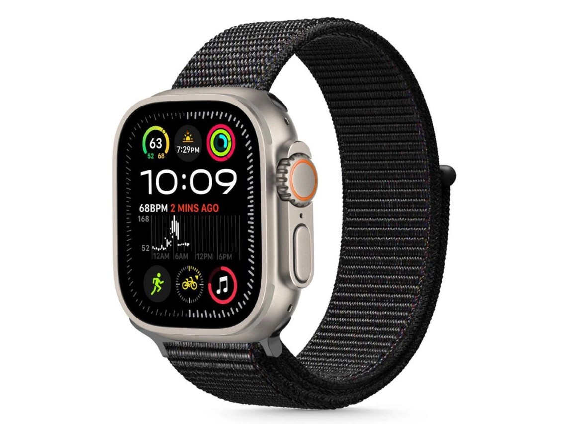 Correa de nailon Tech-Protect para Apple Watch de 44/45/46/49 mm - Negra