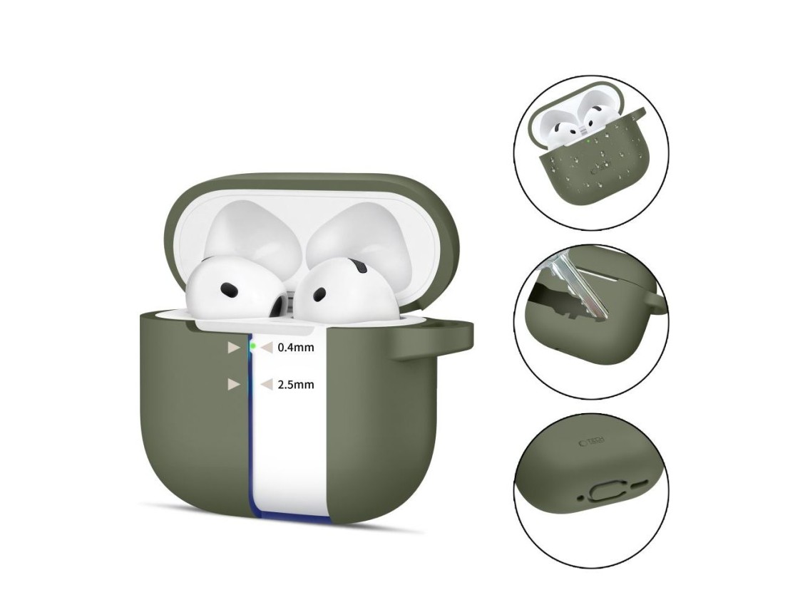 Tech-Protect Silicone Hook Case for AirPods 4 - Green