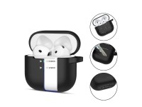 Funda protectora de silicona Tech-Protect con gancho para AirPods 4 - Negra Funda protectora de silicona Tech-Protect con gancho para AirPods 4 - Negra