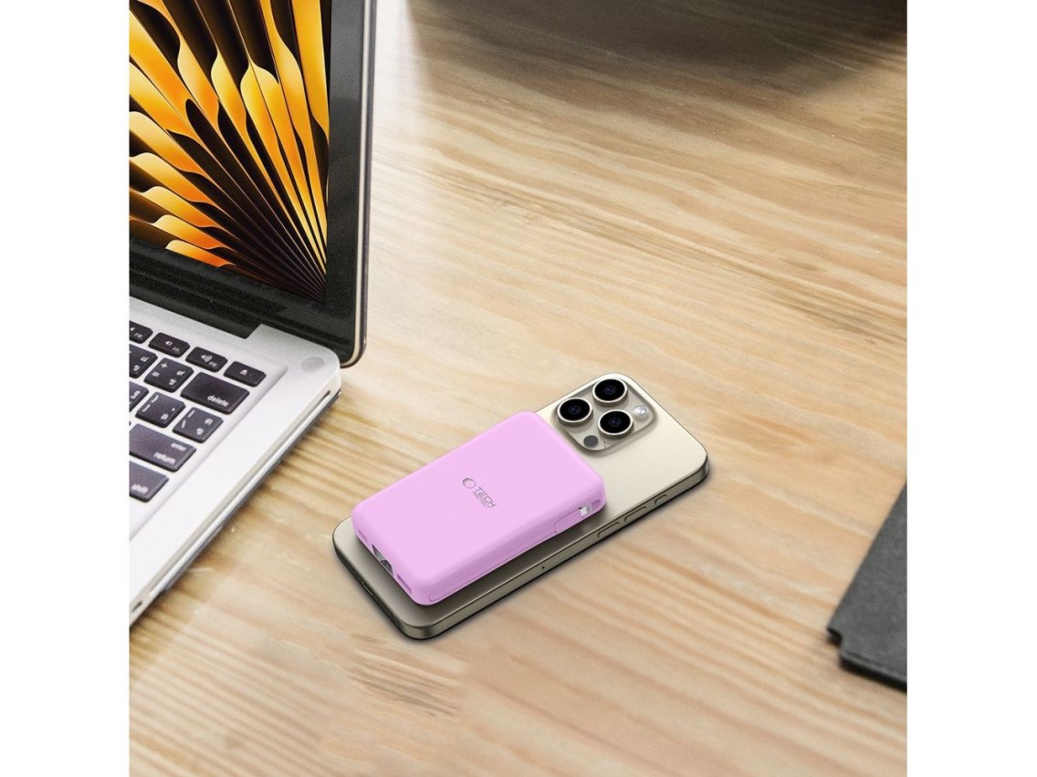 Batería externa Tech-Protect PB31 MagSafe de 10000 mAh - Morada
