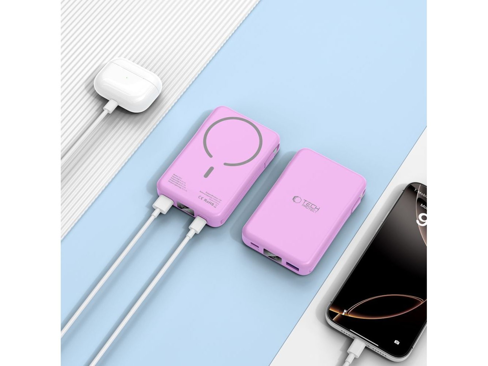 Batería externa Tech-Protect PB31 MagSafe de 10000 mAh - Morada
