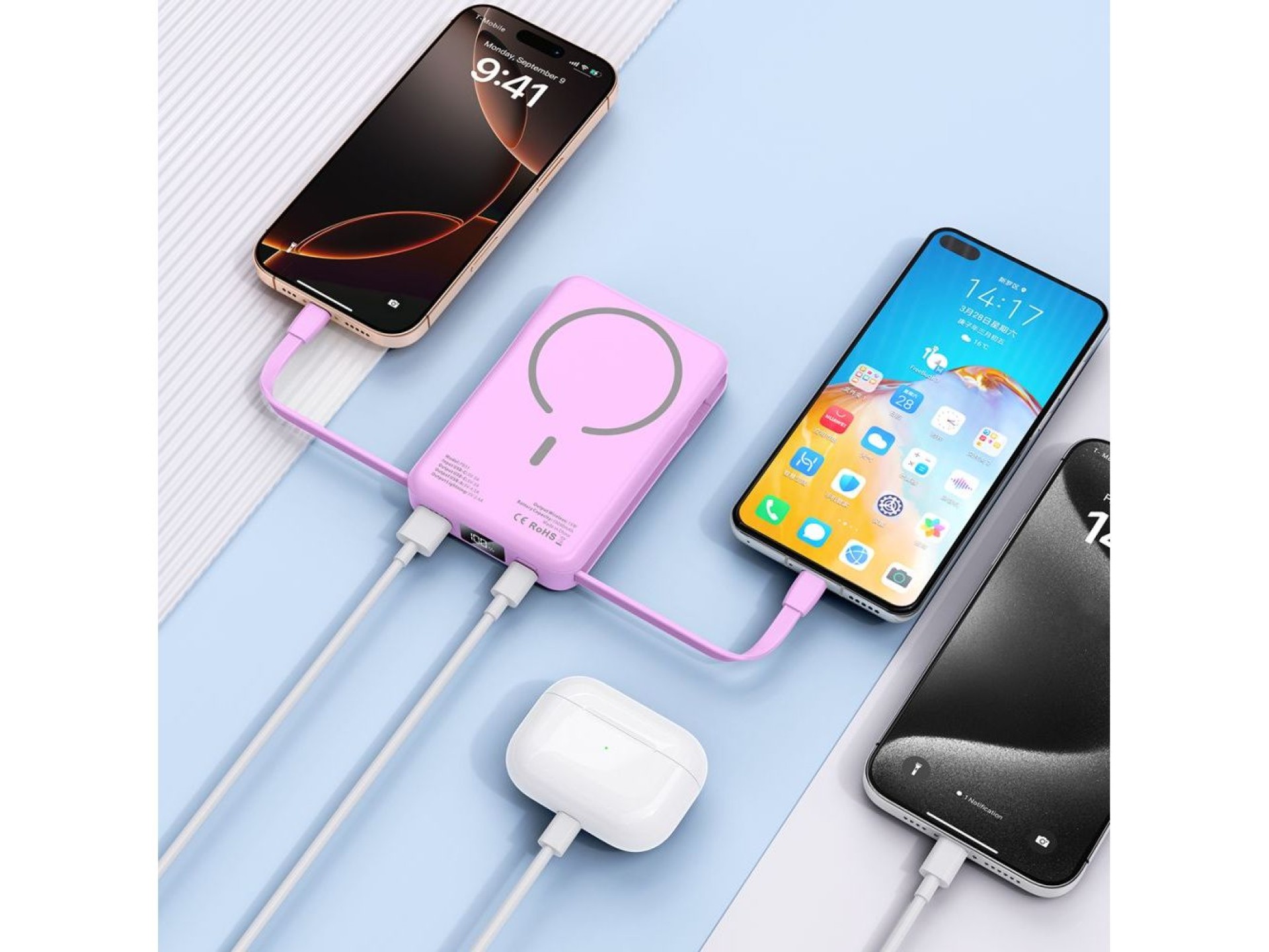 Batería externa Tech-Protect PB31 MagSafe de 10000 mAh - Morada