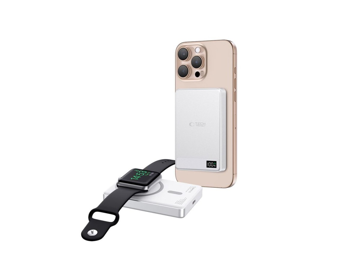 Powerbank Tech-Protect PB33 LifeMag MagSafe 5000 mAh - plateado