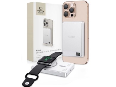 Powerbank Tech-Protect PB33 LifeMag MagSafe 5000mAH - silver Powerbank Tech-Protect PB33 LifeMag MagSafe 5000mAH - silver