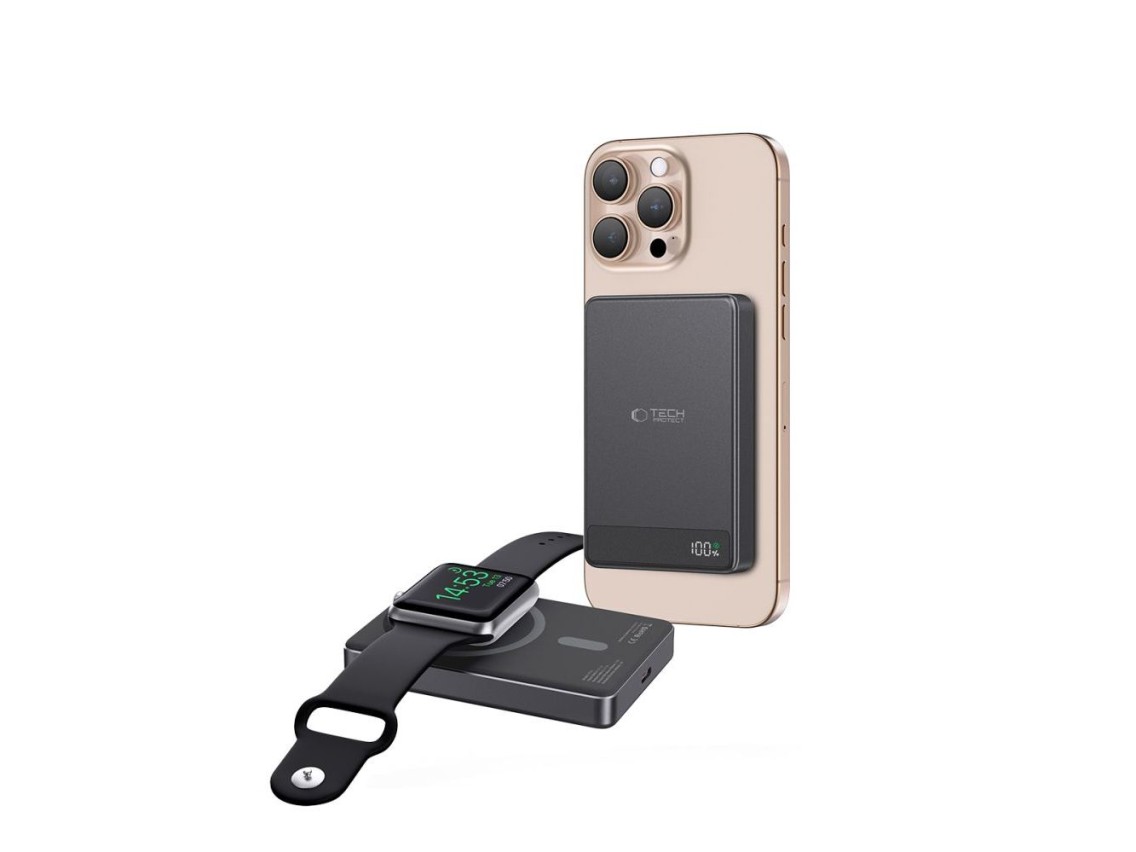 Bater�a externa Tech-Protect PB33 LifeMag MagSafe de 5000 mAh - negra