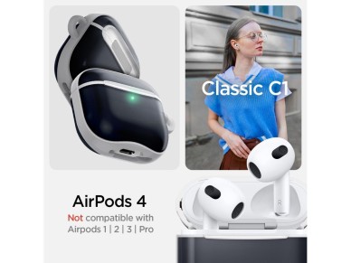 Funda Spigen Classic C1 para AirPods 4 - Grafito