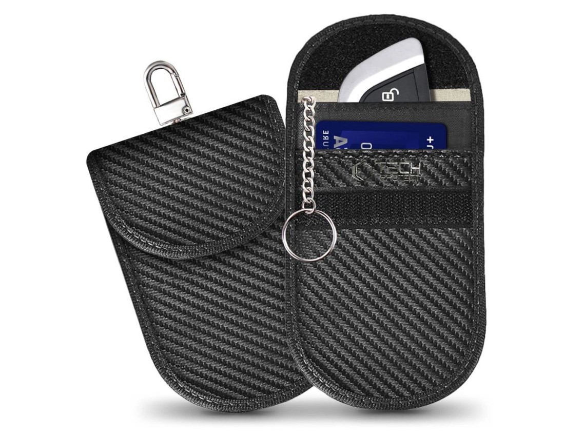 Tech-Protect KLR100 RFID Blocking Car Key Case - Black - Carbon