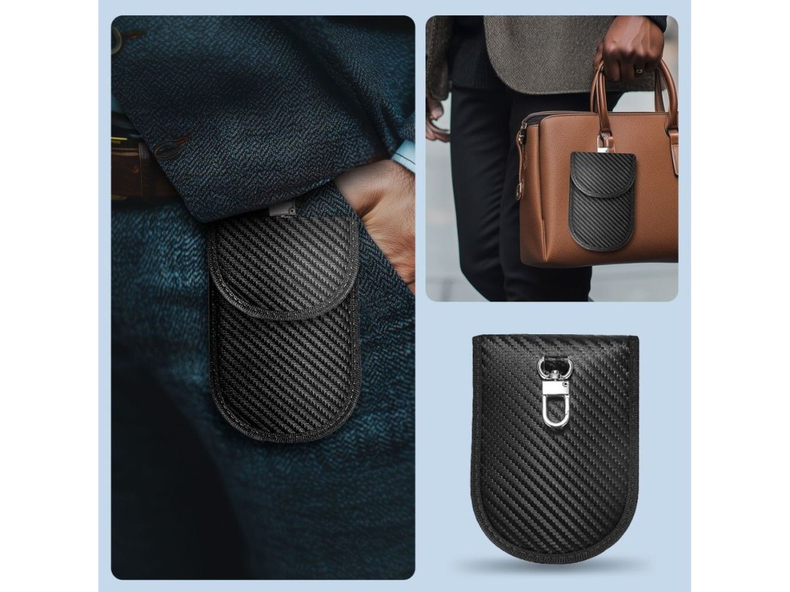 Tech-Protect KLR100 RFID Blocking Car Key Case - Black - Carbon