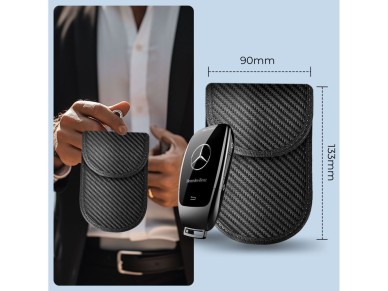 Tech-Protect KLR100 RFID Blocking Car Key Case - Black - Carbon