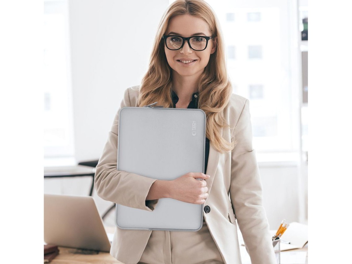 Bolsa para laptop Tech-Protect Neoslim de 13 a 14 polegadas - Cinza