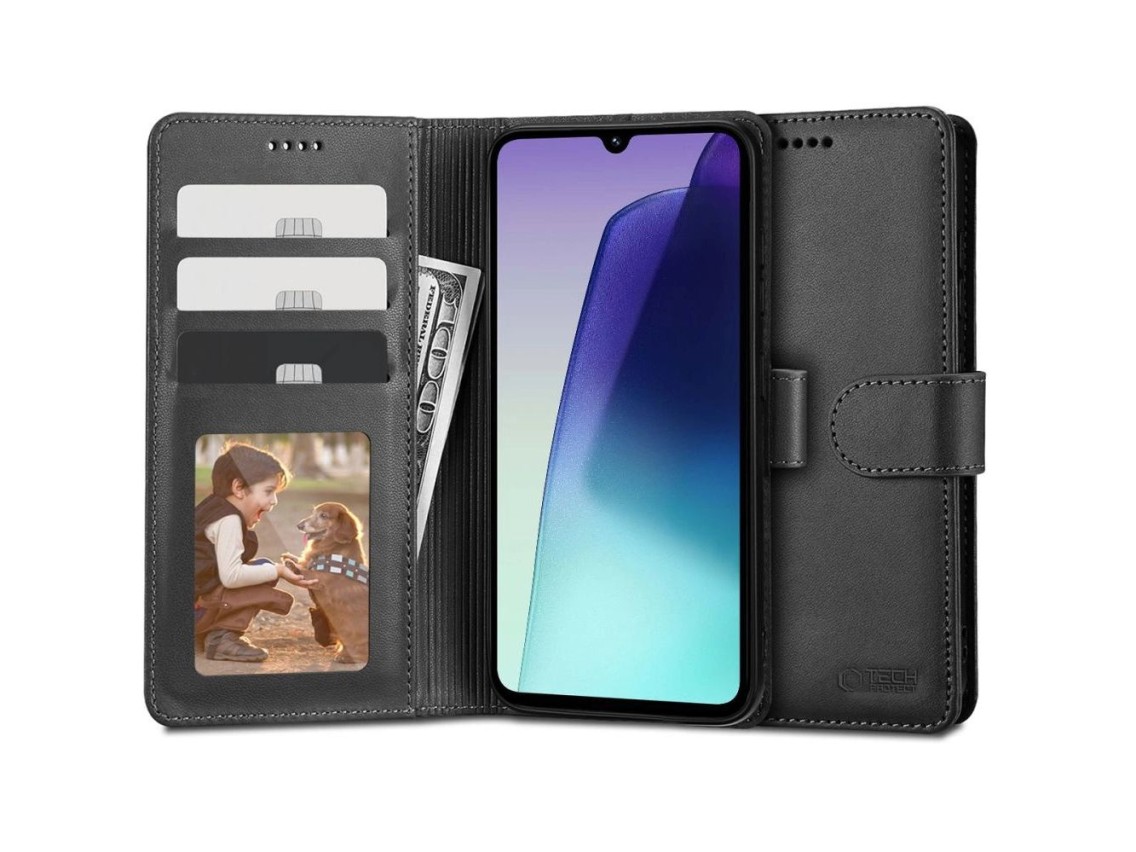 Capa carteira Tech-Protect para Xiaomi Redmi 14C - Preta