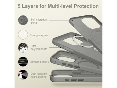 Tech-Protect Silicone MagSafe iPhone 16 Pro Case - Gray Tech-Protect Silicone MagSafe iPhone 16 Pro Case - Gray