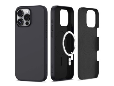 Tech-Protect Silicone MagSafe iPhone 16 Pro Case - Black Tech-Protect Silicone MagSafe iPhone 16 Pro Case - Black
