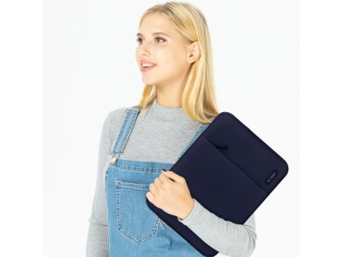 Capa protetora Tech-Protect para laptop de 13 a 14 polegadas - Azul Marinho
