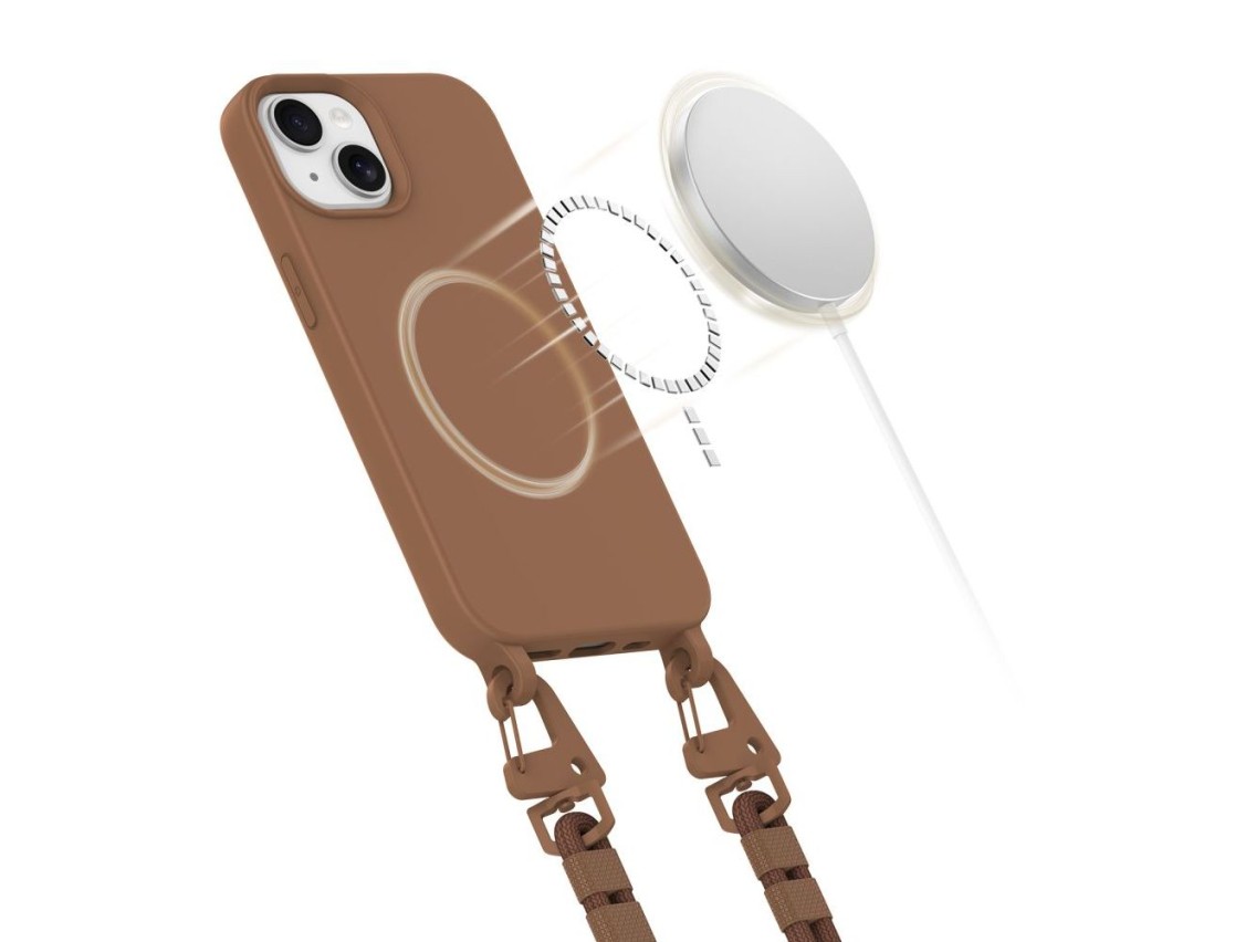Capa Tech-Protect MagNecklace MagSafe para iPhone 14 - Marrom