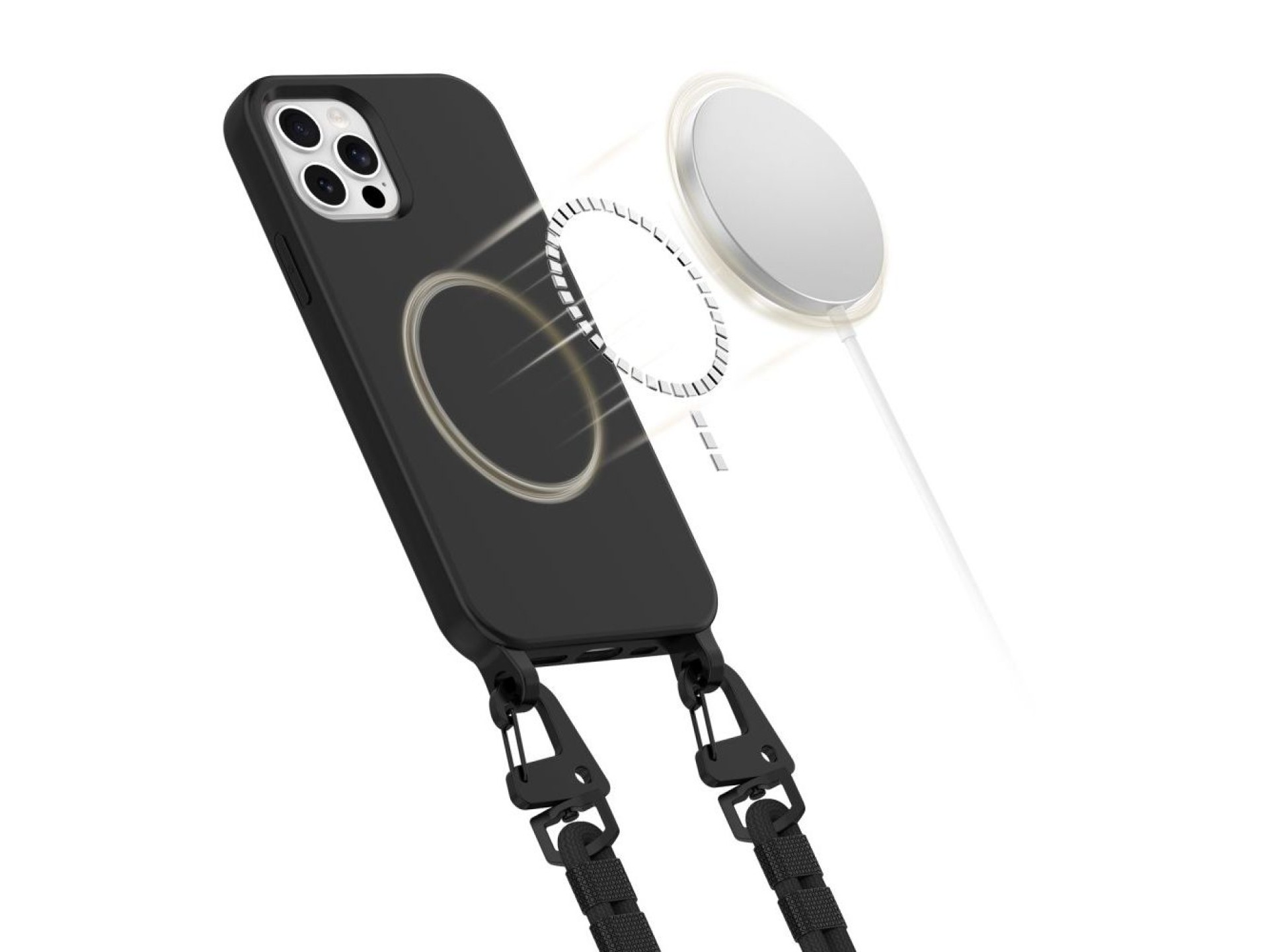 Capa Tech-Protect MagNecklace MagSafe para iPhone 12 / 12 Pro - Preta