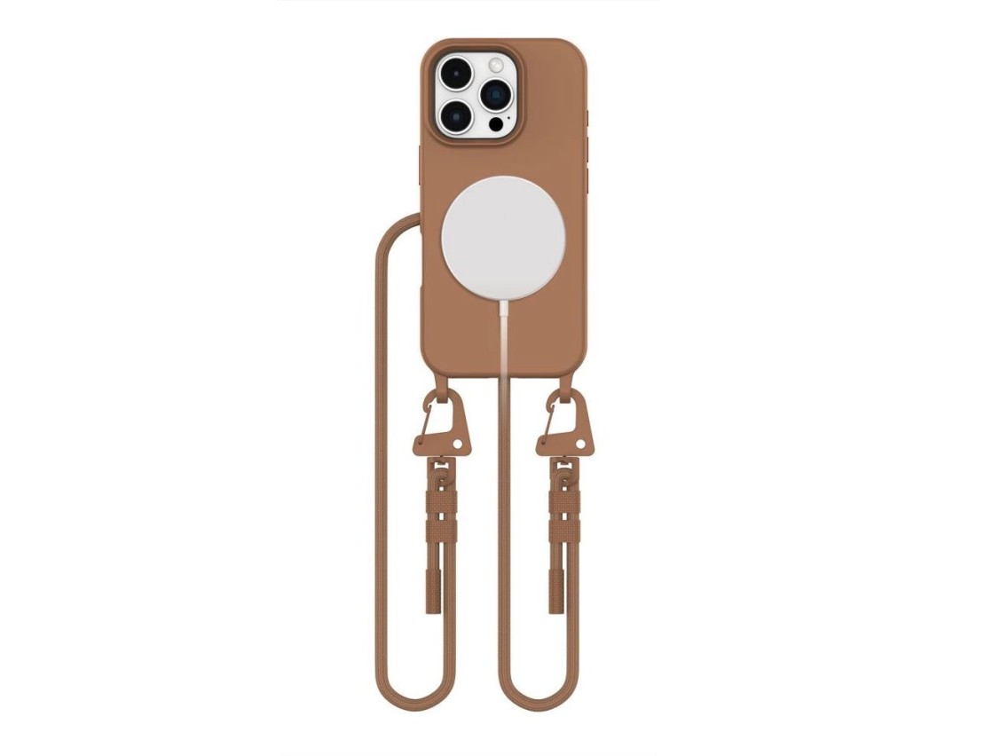 Capa Tech-Protect MagNecklace MagSafe para iPhone 16 Pro Max - Marrom