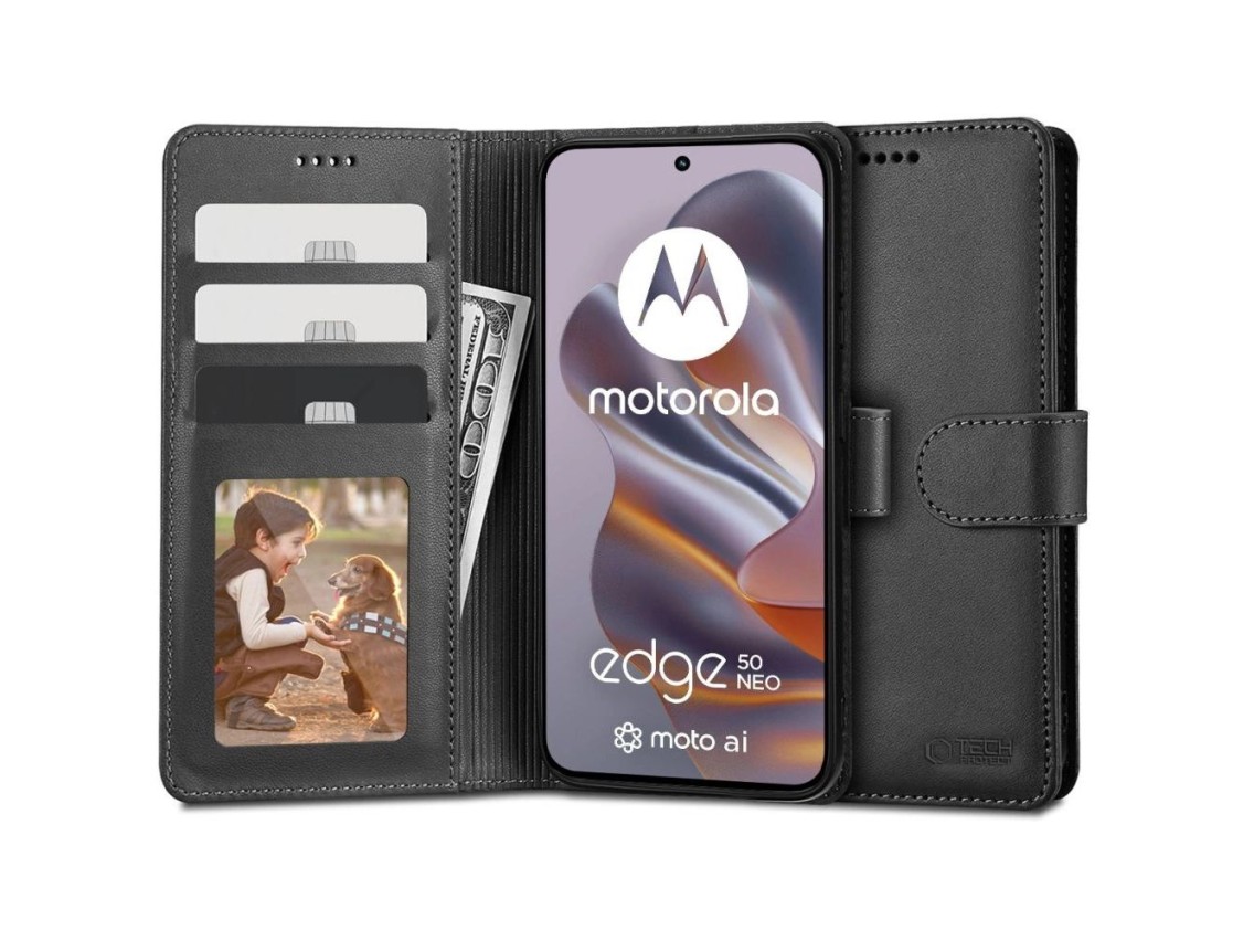 Funda tipo cartera Tech-Protect para Motorola EDGE 50 NEO - Negra