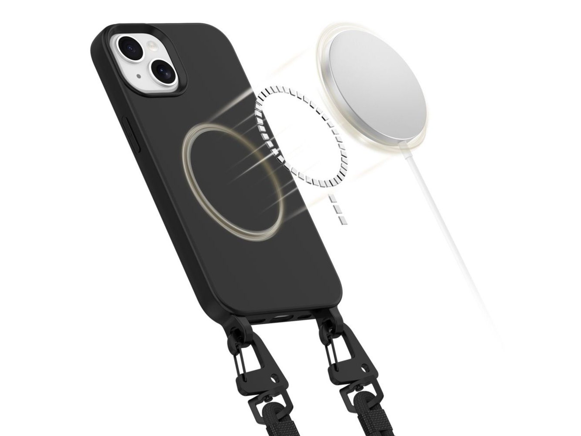 Funda Tech-Protect MagNecklace MagSafe para iPhone 15 - Negra