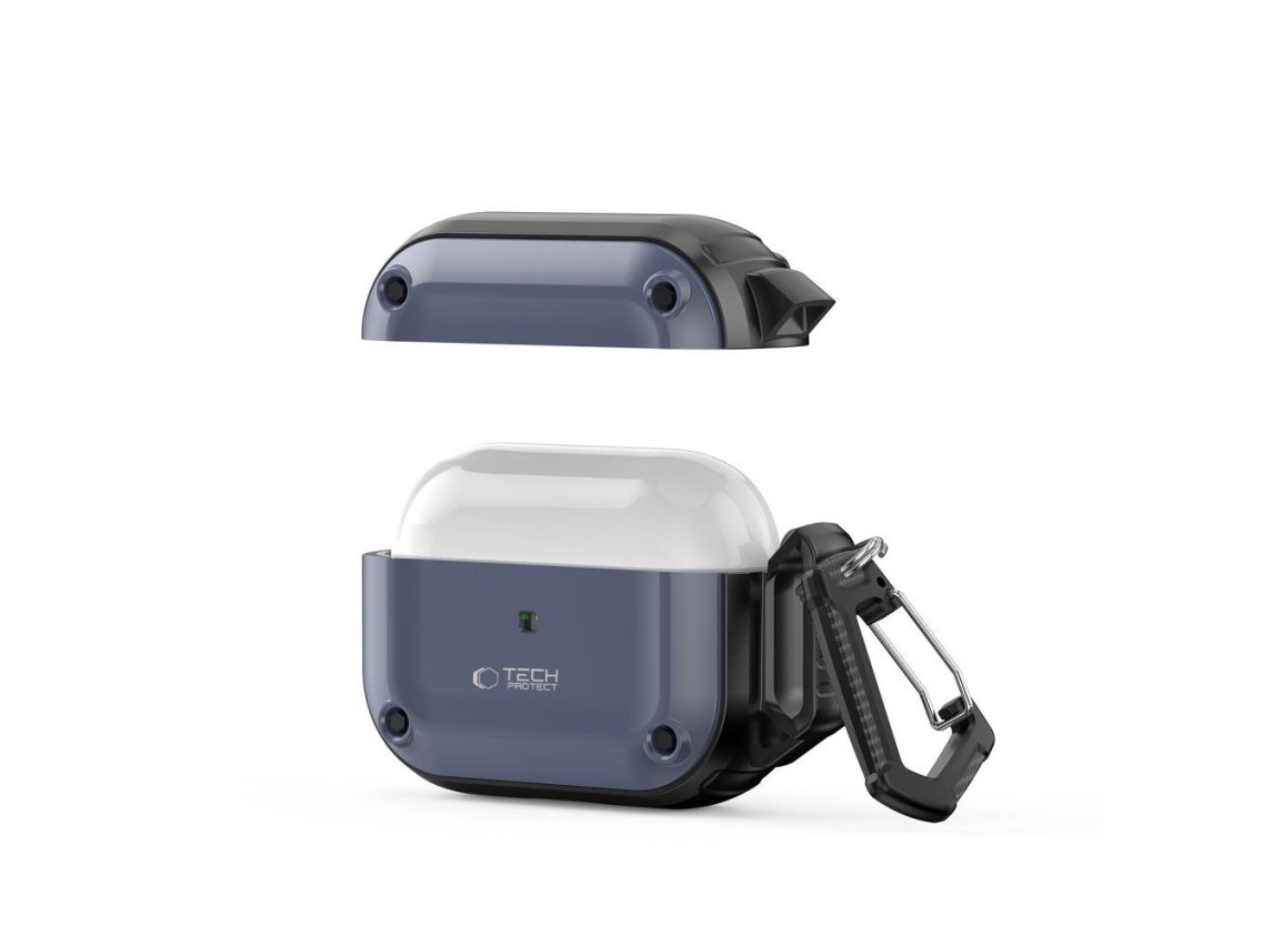 Funda Tech-Protect Rough Hook con mosquetón para Apple AirPods Pro 1/2 - Azul