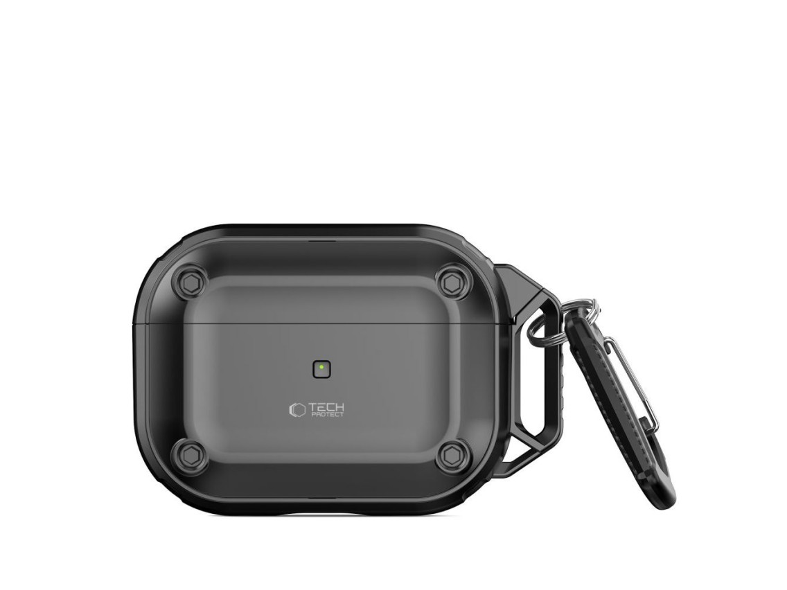Capa Tech-Protect com Gancho Reforçado e Mosquetão para Apple AirPods Pro 1/2 - Preta