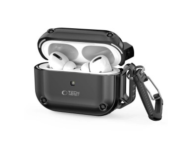 Tech-Protect Rough Hook Case with Carabiner for Apple AirPods Pro 1 / 2 - Black Tech-Protect Rough Hook Case with Carabiner for Apple AirPods Pro 1 / 2 - Black