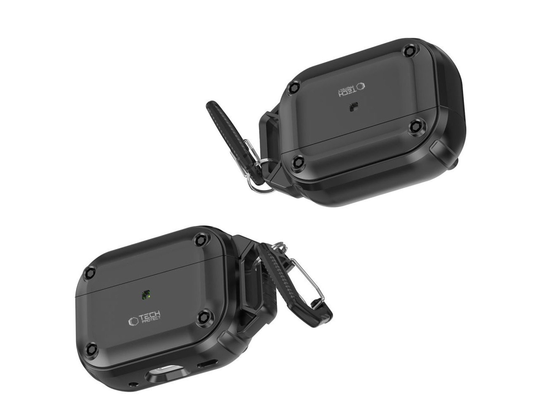 Capa Tech-Protect com Gancho Reforçado e Mosquetão para Apple AirPods Pro 1/2 - Preta