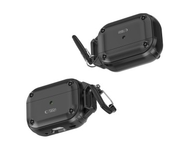 Tech-Protect Rough Hook Case with Carabiner for Apple AirPods Pro 1 / 2 - Black Tech-Protect Rough Hook Case with Carabiner for Apple AirPods Pro 1 / 2 - Black