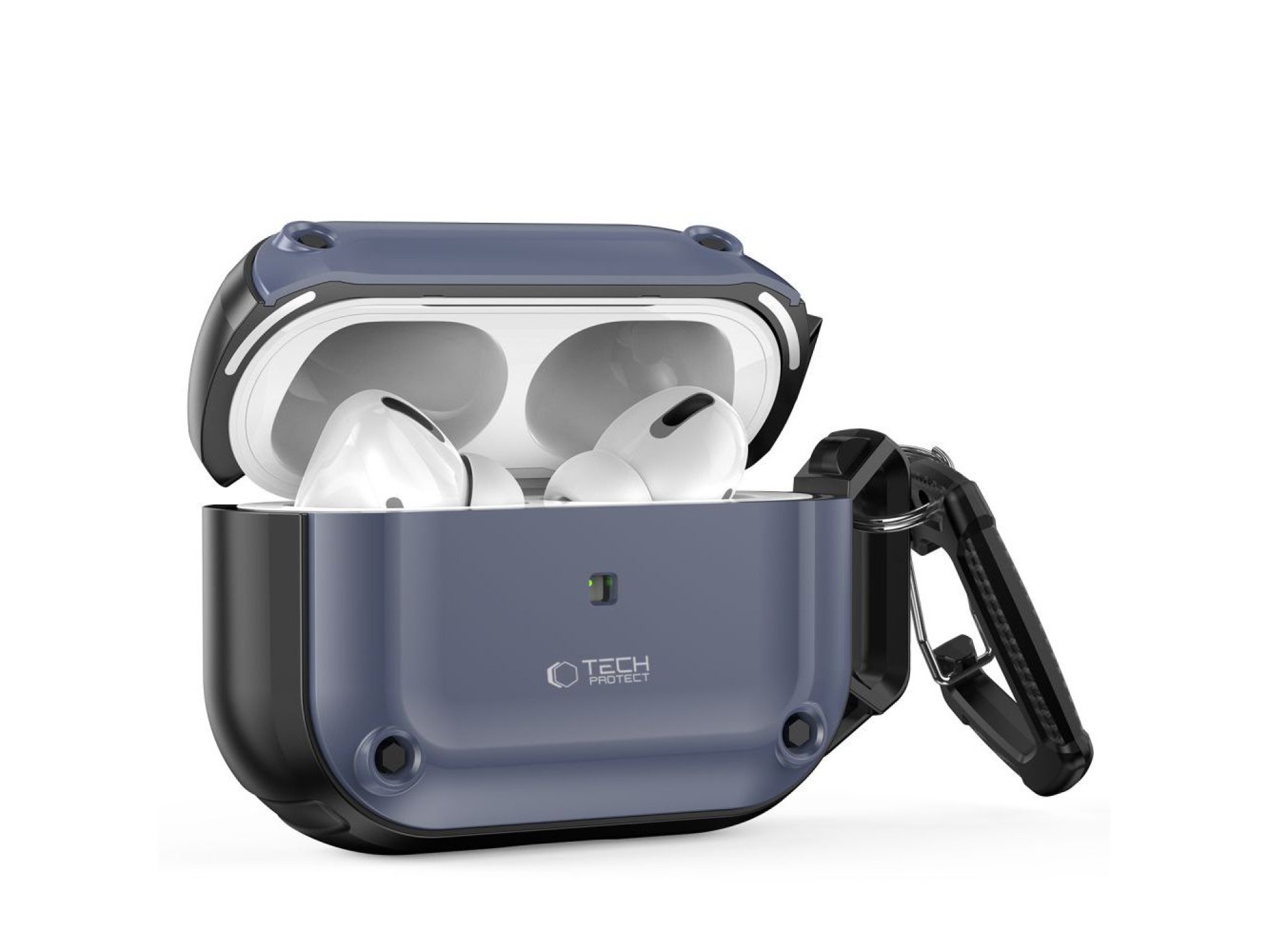 Funda Tech-Protect Rough Hook con mosquetón para Apple AirPods Pro 1/2 - Azul