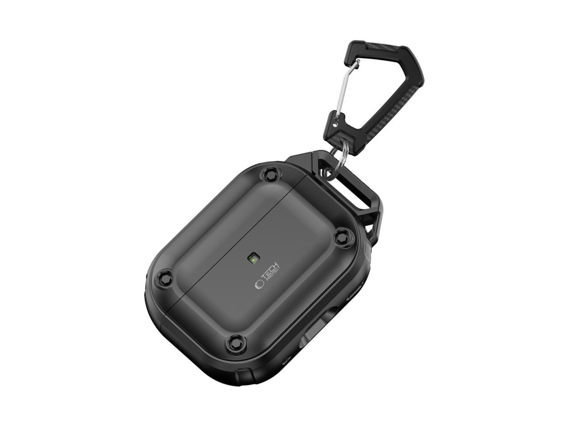 Capa Tech-Protect com Gancho Reforçado e Mosquetão para Apple AirPods Pro 1/2 - Preta